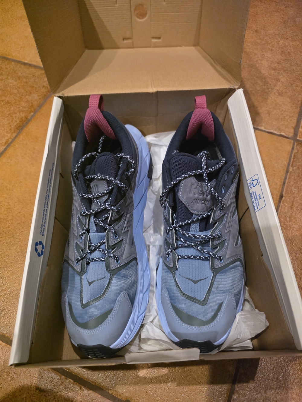 NIB Hoka Women's Gore-Tex Blue/ Grey Lightweight Hiking Shoes